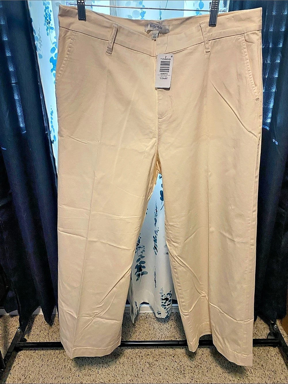Torrid Belle Isle High Rise Trouser Wide Leg Ankle Beige Pants Size 12S